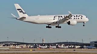 Finnair Airbus A350 Landing at DFW [upl. by Anelys]