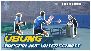 Tischtennis Übung Vorhand Topspin auf Unterschnitt am Balleimer  TTHelden [upl. by Sidnarb342]