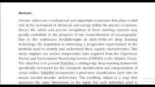 Mesoscale Eddy Detection and Classification From Sea Surface Temperature Maps With Deep Neural Netwo [upl. by Anawek]