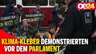 KlimaKleber demonstrierten vor dem Parlament [upl. by Copland168]