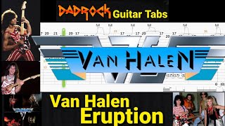 Eruption  Van Halen  Solo Guitar TABS Lesson [upl. by Nonac226]