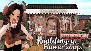 Building a vintage FLOWER Shop in bloxburg Town series ep2 ♡ [upl. by Nelrac327]