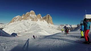 4K Ski Italy 2019 Dolomites Campitello di Fassa Piste Tre 3 [upl. by Rebmyk]