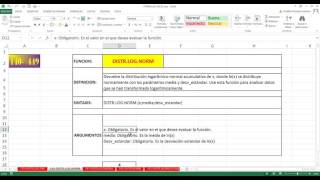 Función DISTRLOGNORM Excel 2013 140 de 448 HD [upl. by Herwick]