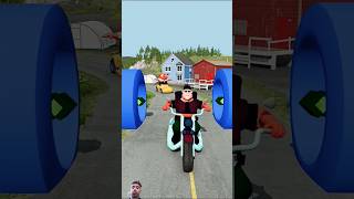 Funny Cartoon Cars vs Sword Bollard shortsfeed [upl. by Stilla]