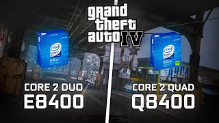 GTA 4  Core 2 Duo E8400 vs Core 2 Quad Q8400 [upl. by Bertie]