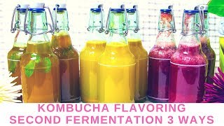 Kombucha flavoring in second fermentation  3 flavors [upl. by Hambley714]