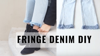 Fringe Denim DIY  How to Fray the Hem of your Jeans [upl. by Nalyt]