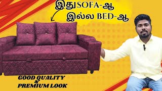 SOFA CUMBED with storage Queen sizeSmart furniture idea for small space rooms sofa furniture [upl. by Enomal]