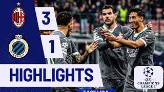 AC Milan vs Club Brugge 31 Highlights Pulisic Reijnders goals  Champions League 202425 [upl. by Asirral462]