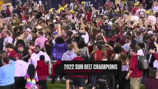 Troy fans storm the field after beating Coastal Carolina to win 2022 Sun Belt Championship [upl. by Martreb]