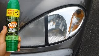 Using Bug Spray to Clean Headlights WARNING [upl. by Mosby583]