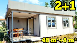 🫰Ucuz Olsun Güzel Olsun❗️ 48 m² Prefabrik Boş Ev Turu  Betondan Ne kadar Ucuz Karlı İş mi [upl. by Akinihs381]