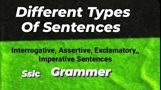 Different types of Sentences  Imperative Interrogative Exclamatory Assertive sentences sslc [upl. by Jameson]