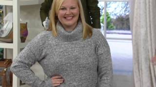 H by Halston Marled Long Sleeve Turtleneck Sweater on QVC [upl. by Epilif465]