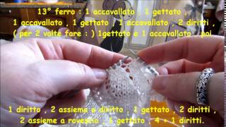 Maglia Tutorial  Bordo a Rombi per Copertina da neonato [upl. by Adhern819]