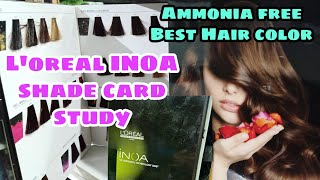 LOREAL INOA Shade card study Ammonia free color shade card [upl. by Lillie]