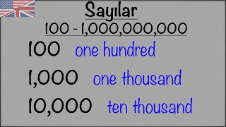 İngilizce Sayılar 100´den 1000000000´a  THE NUMBERS 100 TO 1000000000 [upl. by Hassin]