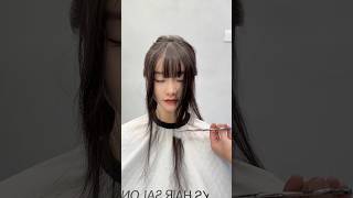 Tips for trimming bangshairstyle haircut 👩‍🦳 [upl. by Refiffej]