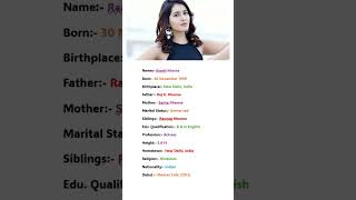 Beautiful Actress Raashi Khanna Biography shortvideo shorts trending viralvideo trendingshorts [upl. by Anek]