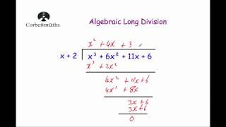 Algebraic Long Division  Corbettmaths [upl. by Yanad789]