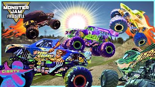 Monster Jam CRAZY Racing Freestyle Crashes amp High Speed Jumps 11  GRAVE DIGGER  Steel Titans 2 [upl. by Saref]