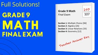 Grade 9 MATH Final Exam full solutions  jensenmathca [upl. by Pascha]