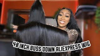 BIRTHDAY HAIR  250 DENSITY 40 INCH ALIEXPRESS WIG UNBOXING  40 INCH BUSS DOWN  DOLLFACE HAIR [upl. by Jordain456]