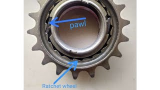 Ratchet and pawl mechanism freewheel [upl. by Malvie]