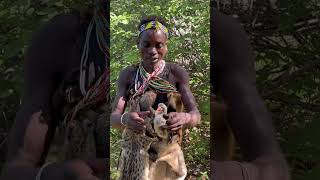 Hadza man immitating sound of the hornbill bird hadzabetribe [upl. by Nyahs379]