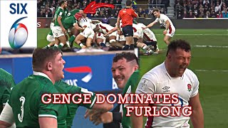 GENGE vs FURLONG  England Dominate Irish Scrum in Twickenham [upl. by Naujej690]