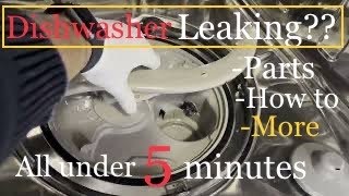 Quick Fix Kenmore  Whirlpool Dishwasher leaking underneath from Diverter Motor shaft [upl. by Bez]