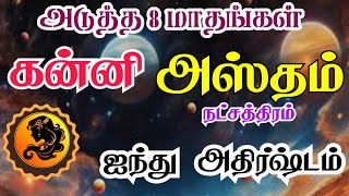 Kanni rasi Hastham nakshatra palangal கன்னி ராசி அஸ்தம் நட்சத்திரம் அடுத்த 8 மாதங்கள் நடக்கும் பலன் [upl. by Damicke]