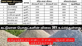 கட்டுமான பொருட்களின் விலை 30 உய்ர்ந்துள்ளது  M sand P sand amp Jelly price increased in tamilnadu [upl. by Leupold]