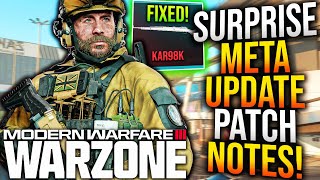 WARZONE SURPRISE META UPDATE PATCH NOTES KAR98K Changes Broken Conversion Kit Updates amp More [upl. by Llebyram634]