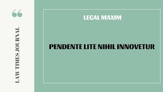 pendente lite nihil innovator [upl. by Zacharias377]