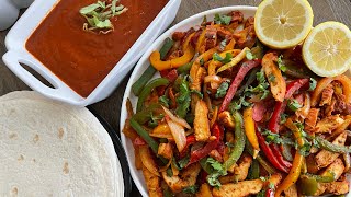 Southwest Style Fajitas w Chipotle Adobo Sauce  chickenfajitasouthwesttortillafajitas [upl. by Assilym]