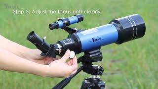 2024 Review TELMU Telescope 70mm Aperture 400mm Mount Astronomical Refracting Telescope Adjustable [upl. by Chara847]