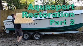 Boat Flip  Aquasport Restoration  Part 2  Replacing Soft Floor [upl. by Azirb307]