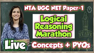 Logical Reasoning Marathon4  NTA UGC NET Paper1  Concepts with PYQs  Inculcate Learning Ravina [upl. by Mullac688]