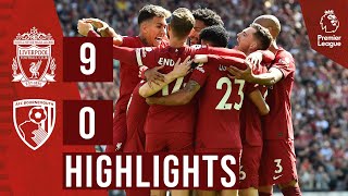 HIGHLIGHTS Liverpool 90 Bournemouth  Recordbreaking NINE goals at Anfield [upl. by Isabella]