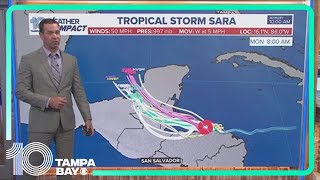 Tracking the Tropics Tropical Storm Sara moving along Honduran coast could impact Florida [upl. by Iadahs]