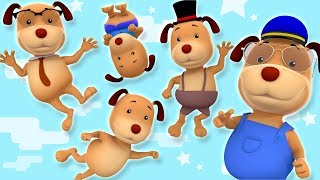 Five Little Dogs  Kindergarten Nursery Rhymes For Children by Farmees [upl. by Ahsercal307]