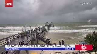 EarthCam livestream shows Hurricane Milton battering Florida [upl. by Buchalter]