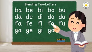 Blending Two Letters  ConsonantVowel Blending  Phonics for Kids [upl. by Pros982]