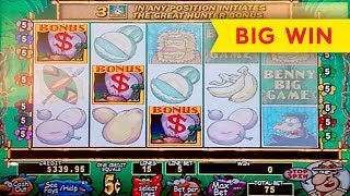 Benny Big Game Slot  BIG WIN BONUS [upl. by Nodab433]