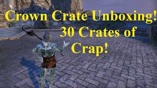 ESO Crown Crate Unboxing 30 Crates [upl. by Hulburt]