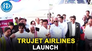 Ram Charans TruJet Airlines Launching Event  Ram Charans First Trujet Flight Takes Off at RGI [upl. by Ailee]