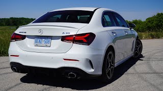 2021 MercedesAMG A35 Review A Proper Subcompact Sports Sedan [upl. by Mayram]