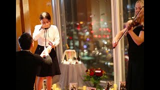 Romantic Marriage Proposal Shangri La Shard [upl. by Veneaux]